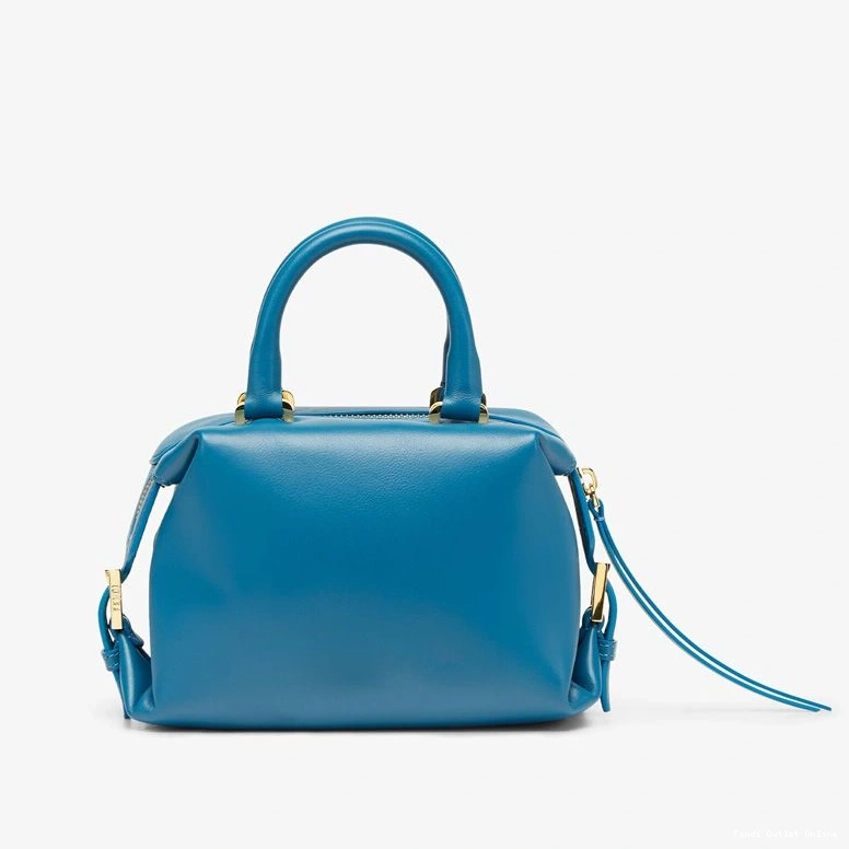 Cheap Mini Blue Bag In Nappa Leather FF Fendi Cube 0711